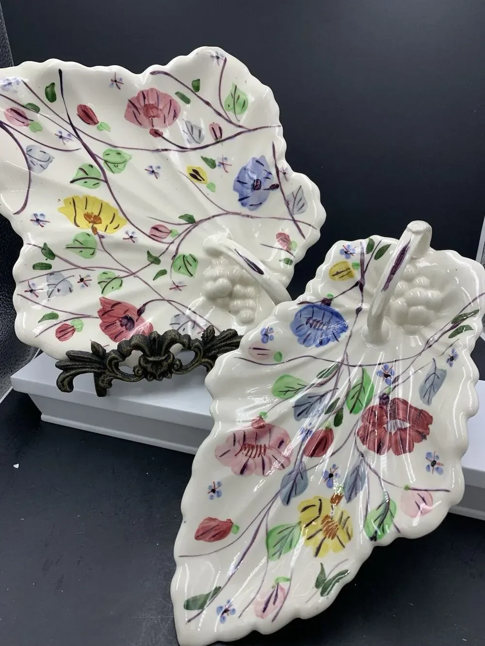 Lot of 2 Blue Ridge Southern Antique American Pottery Serving Dishes w/Handles